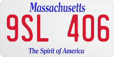 MA license plate 9SL406