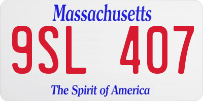 MA license plate 9SL407