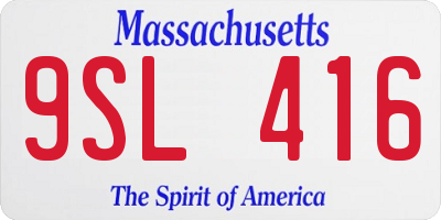 MA license plate 9SL416