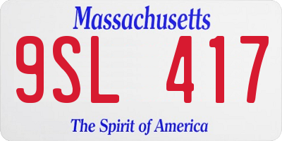 MA license plate 9SL417