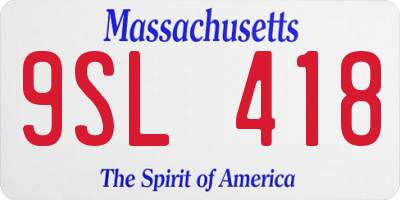 MA license plate 9SL418