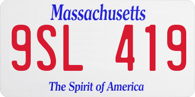 MA license plate 9SL419