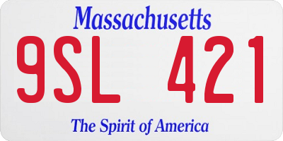 MA license plate 9SL421