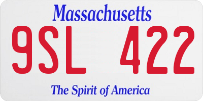 MA license plate 9SL422