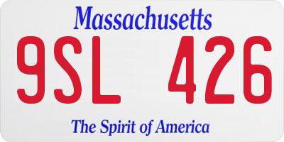 MA license plate 9SL426