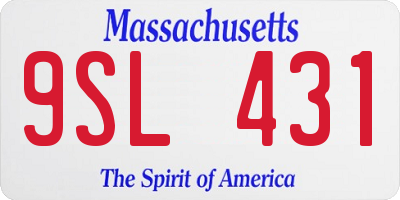 MA license plate 9SL431
