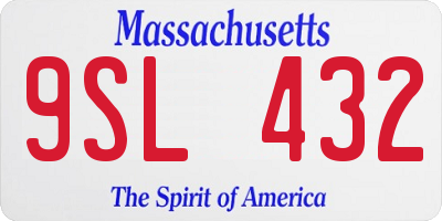 MA license plate 9SL432