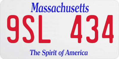 MA license plate 9SL434