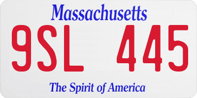 MA license plate 9SL445