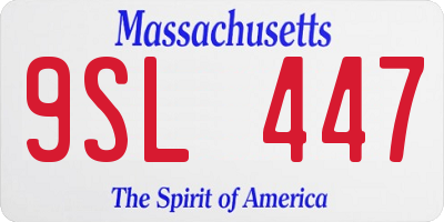 MA license plate 9SL447