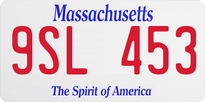 MA license plate 9SL453