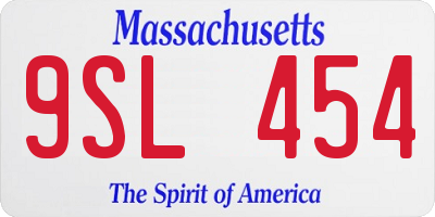 MA license plate 9SL454