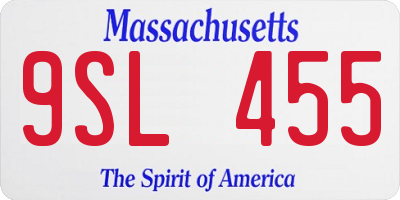 MA license plate 9SL455