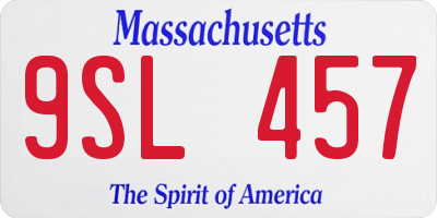 MA license plate 9SL457
