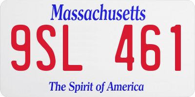 MA license plate 9SL461