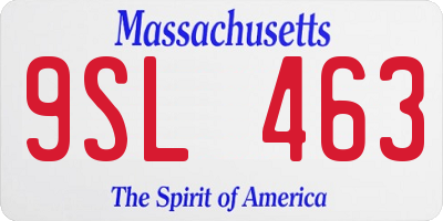 MA license plate 9SL463