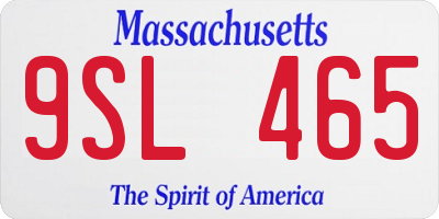 MA license plate 9SL465