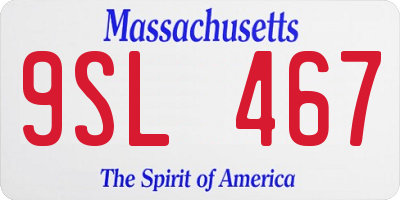 MA license plate 9SL467