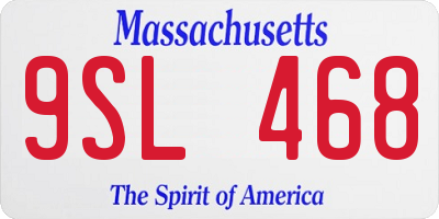 MA license plate 9SL468