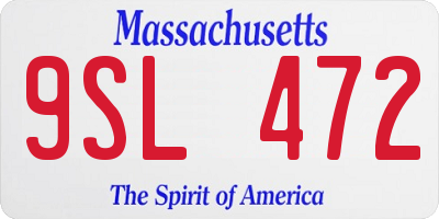 MA license plate 9SL472