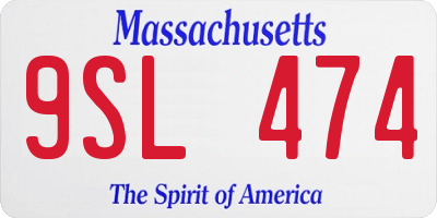 MA license plate 9SL474