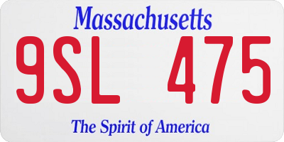 MA license plate 9SL475