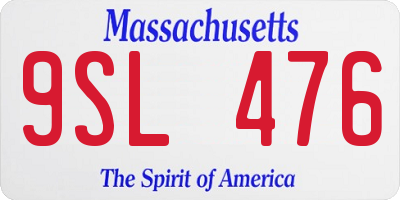 MA license plate 9SL476