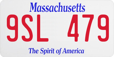 MA license plate 9SL479