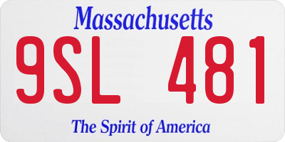 MA license plate 9SL481
