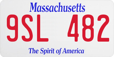 MA license plate 9SL482