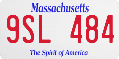 MA license plate 9SL484