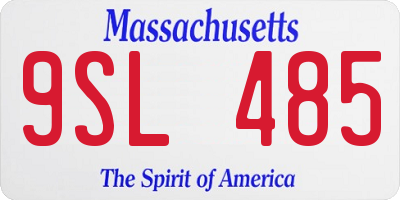 MA license plate 9SL485
