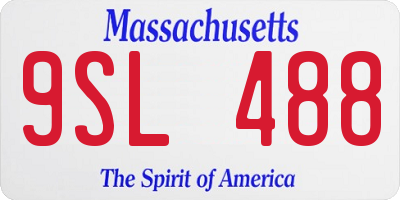 MA license plate 9SL488