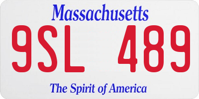 MA license plate 9SL489