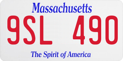 MA license plate 9SL490