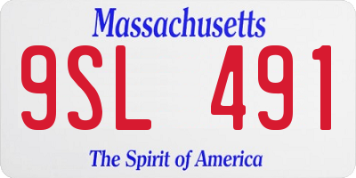 MA license plate 9SL491