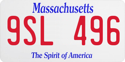 MA license plate 9SL496