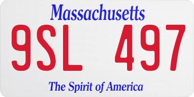 MA license plate 9SL497