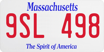 MA license plate 9SL498