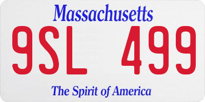 MA license plate 9SL499