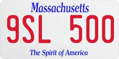 MA license plate 9SL500