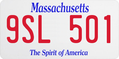 MA license plate 9SL501