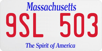 MA license plate 9SL503