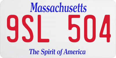 MA license plate 9SL504
