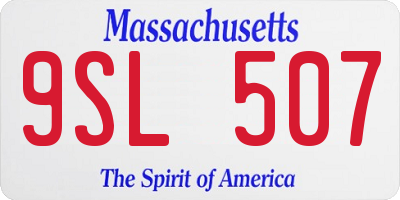 MA license plate 9SL507