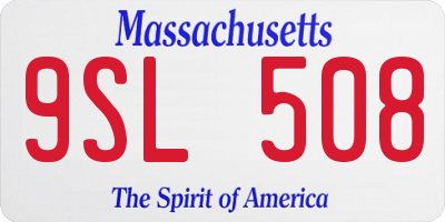 MA license plate 9SL508
