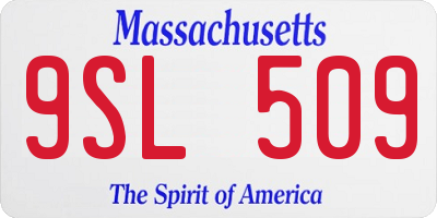 MA license plate 9SL509