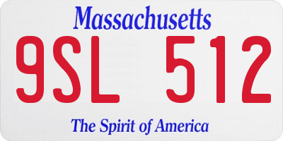 MA license plate 9SL512