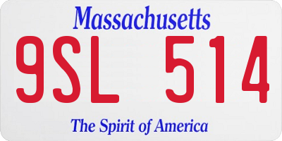 MA license plate 9SL514