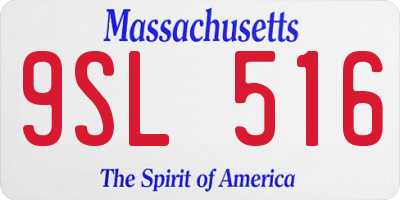 MA license plate 9SL516